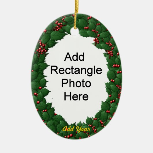 ter nagedachtenis van - Holly Oval Ornament 2-Side (Voorkant)