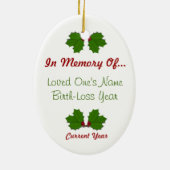 ter nagedachtenis van - Holly Oval Ornament 2-Side (Achterkant)