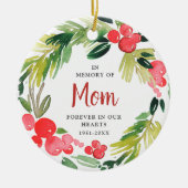 Ter nagedachtenis van mam gepersonaliseerde Memori Keramisch Ornament (Voorkant)