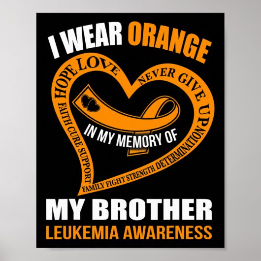 Ter nagedachtenis van mijn broer LEUKEMIE BEWUSTZI Poster (Voorkant)