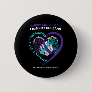 Ter nagedachtenis van mijn liefdevolle man zelfmoo ronde button 5,7 cm