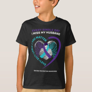 Ter nagedachtenis van mijn liefdevolle man zelfmoo t-shirt