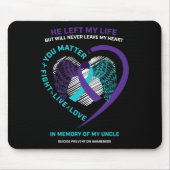 Ter nagedachtenis van mijn liefdevolle oom zelfmoo muismat (Voorkant)