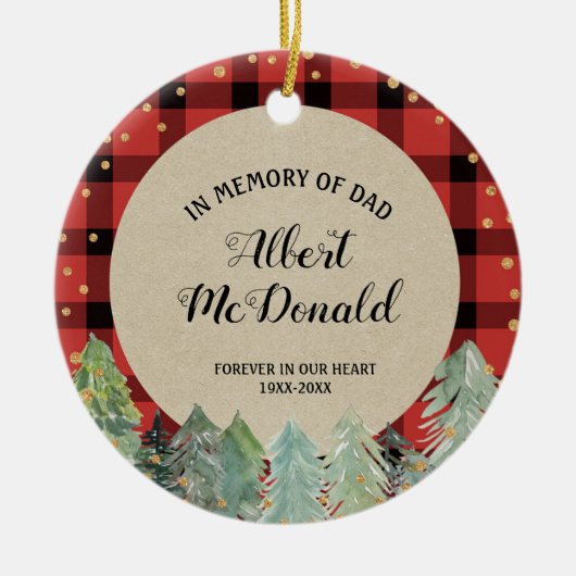 Ter nagedachtenis van pap Ornament Winter Kerstcad (Voorkant)