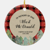 Ter nagedachtenis van pap Ornament Winter Kerstcad (Achterkant)