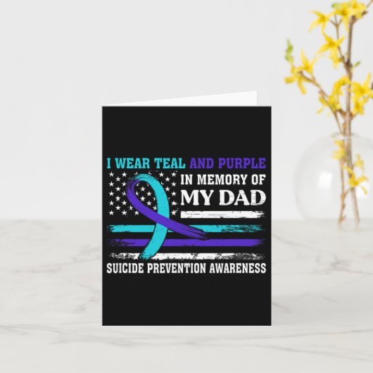 Ter nagedachtenis van papa's zelfmoordpreventie kaart (Gele Bloem)