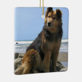 ter nagedachtenis van Pet Memorial Rainbow Bridge  Keramisch Ornament (Rechts)