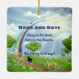 ter nagedachtenis van Pet Memorial Rainbow Bridge  Keramisch Ornament