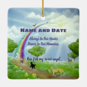 ter nagedachtenis van Pet Memorial Rainbow Bridge Keramisch Ornament