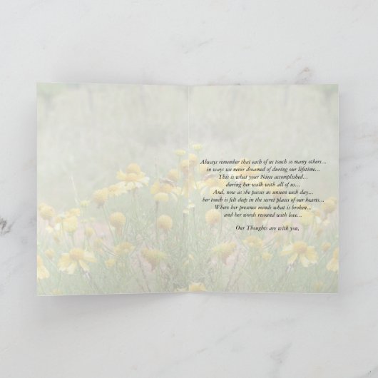 Ter nagedachtenis van uw nichtje Kaart door Janz (Binnen)