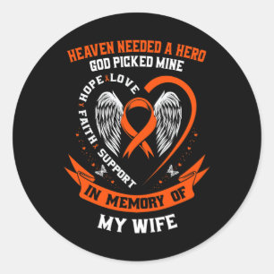 Ter nagedachtenis van vrouw leukemie Awareness Mem Ronde Sticker