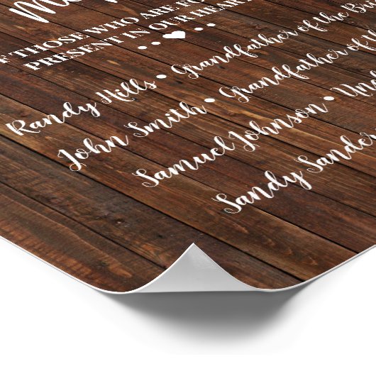 Ter nagedachtenis Westerse bruiloft Poster (Hoek)