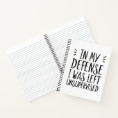 Ter verdediging werd ik ongecontroleerd grappig ac notitieboek (Binnen)