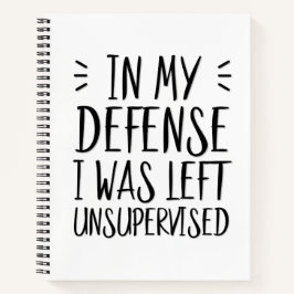 Ter verdediging werd ik ongecontroleerd grappig ac notitieboek