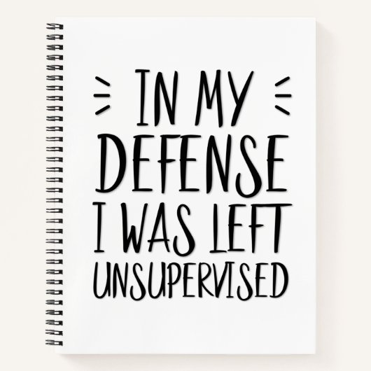 Ter verdediging werd ik ongecontroleerd grappig ac notitieboek (Voorkant)