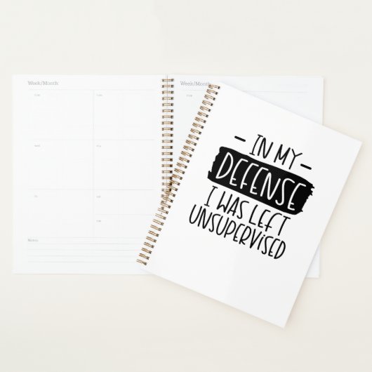 Ter verdediging werd ik zonder toezicht Notitieboe Planner (Display)