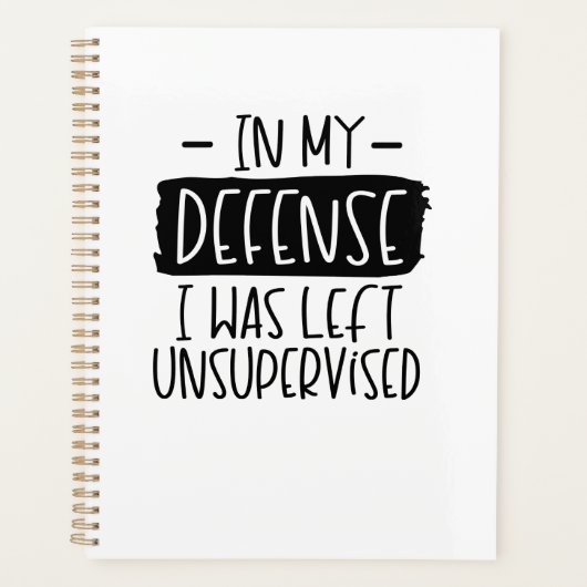 Ter verdediging werd ik zonder toezicht Notitieboe Planner (Voorkant)