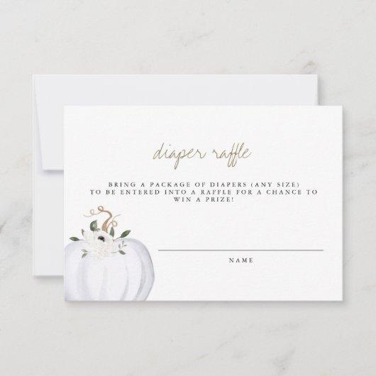 Tera - Boho Greenery Gold Diaper Raffle Ticket Kaart (Voorkant)