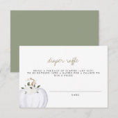 Tera - Boho Greenery Gold Diaper Raffle Ticket Kaart (Voorkant / Achterkant)