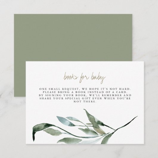 Tera - Boho Greenery Gouden Boeken voor Baby Kaart (Voorkant / Achterkant)