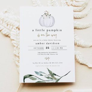 TERA Herfst Greenery White Pumpkin Baby shower Kaart
