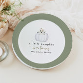 TERA Herfst Greenery White Pumpkin Baby shower Papieren Bordje