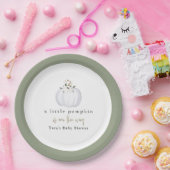 TERA Herfst Greenery White Pumpkin Baby shower Papieren Bordje (Feest)