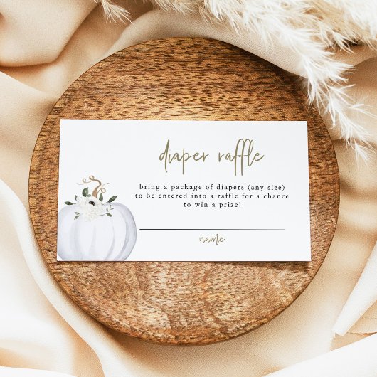 TERA Herfst White Pumpkin Baby Diaper Raffle Ticke Plaatskaartje