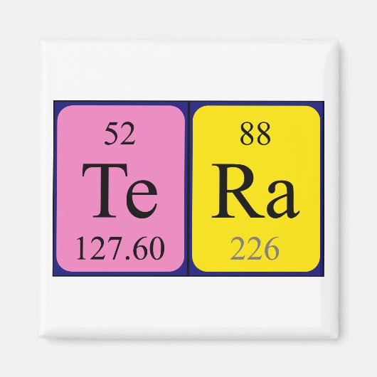 Tera periodieke table name magnet (Voorkant)