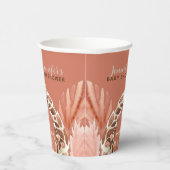 Teracotta Boho Giraffe Baby shower Cups Papieren Bekers (Rechts)