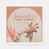 Teracotta Boho Giraffe Baby shower Papier Napkins Servet (Voorkant)