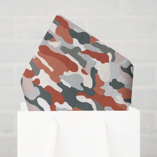 teracotta camouflage tissuepapier (Cadeauzakje)
