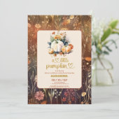 Teracotta Kleine pompoen herfst baby shower Kaart (Staand voorkant)