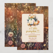 Teracotta Kleine pompoen herfst baby shower Kaart (Voorkant / Achterkant)