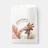 Teracotta Tan Boho Giraffe Baby shower Bedankzakje (Voorkant)