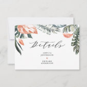 teracotta tropisch bladbladerdek trouwdetail RSVP kaartje (Voorkant)