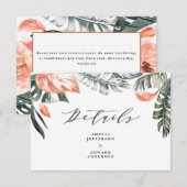 teracotta tropisch bladbladerdek trouwdetail RSVP kaartje (Voorkant / Achterkant)