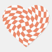 Teracotta Wedding Collectie Cheque op teracotta Hart Sticker (Voorkant)
