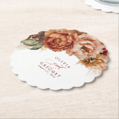 Tercotta Bloemen Pampas Gras Elegant Boho Kartonnen Onderzetters (Gekanteld)