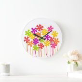 Tere bloemen tekening in zacht roze, geel en oranj grote klok (Huis)