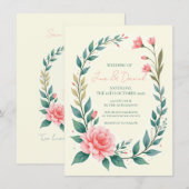 Tere bloemenslingerinwijding save the date (Voorkant / Achterkant)