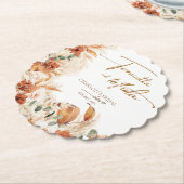 Tere felrode en tequilakleurig bruidsfeestje kartonnen onderzetters (Gekanteld)