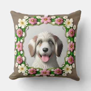 Tere hond bloemig huisdier liefhebber huis decorat kussen
