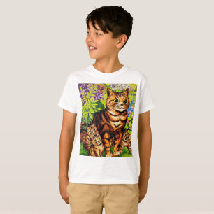 Tere katt en kittens tekening door Louis Wain T-shirt