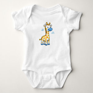 Tere lieve baby-giraf cartoonillustratie romper