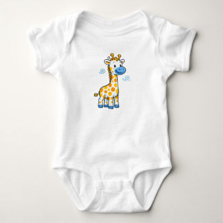 Tere lieve baby-giraf cartoonillustratie romper