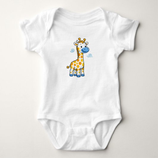 Tere lieve baby-giraf cartoonillustratie romper (Voorkant)