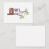 Tere lieve uil ontwerp notitiekaartje (Voorkant / Achterkant)
