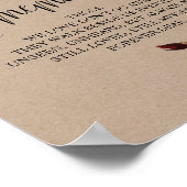 Terecht herinnering Huwelijks Herdenking Tafel Bor Poster (Hoek)