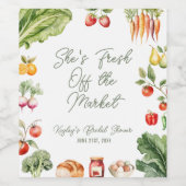 Terecht op de Markt Boerenmarkt Bruiloft Feest Wijn Etiket (Enkel label)